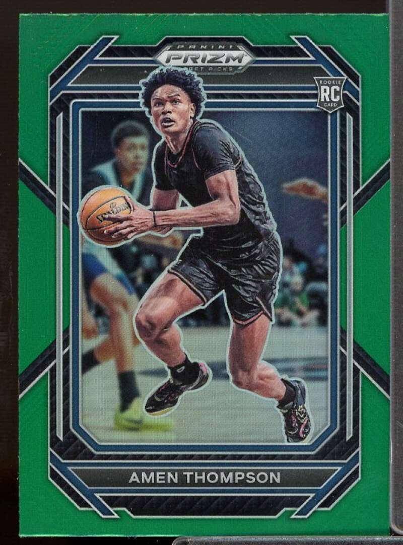 Amen Thompson Rookie Card 2023-24 Panini Prizm Draft Picks Prizms Green #4  Image 1