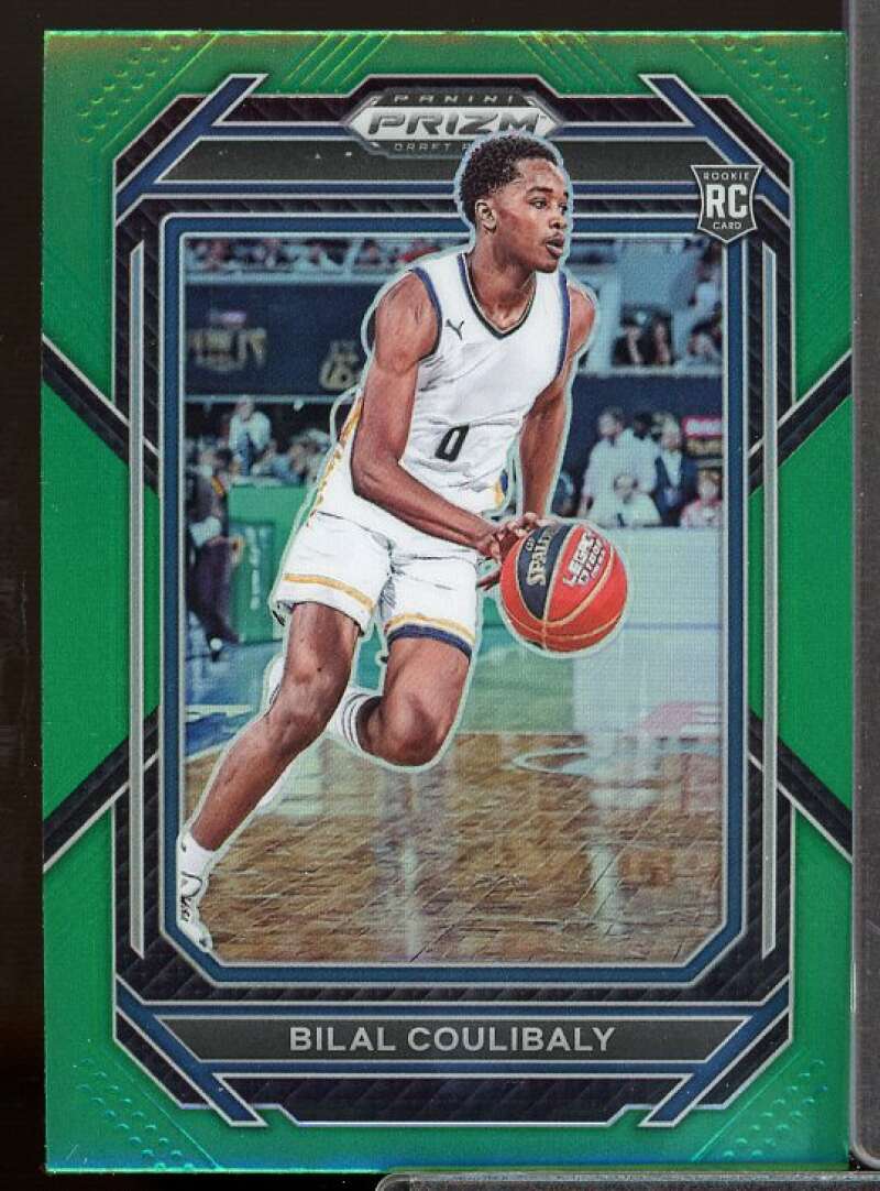 Bilal Coulibaly Rookie Card 2023-24 Panini Prizm Draft Picks Prizms Green #97  Image 1