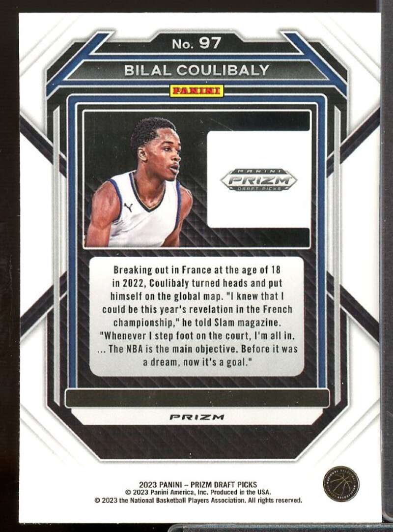 Bilal Coulibaly Rookie Card 2023-24 Panini Prizm Draft Picks Prizms Green #97  Image 2