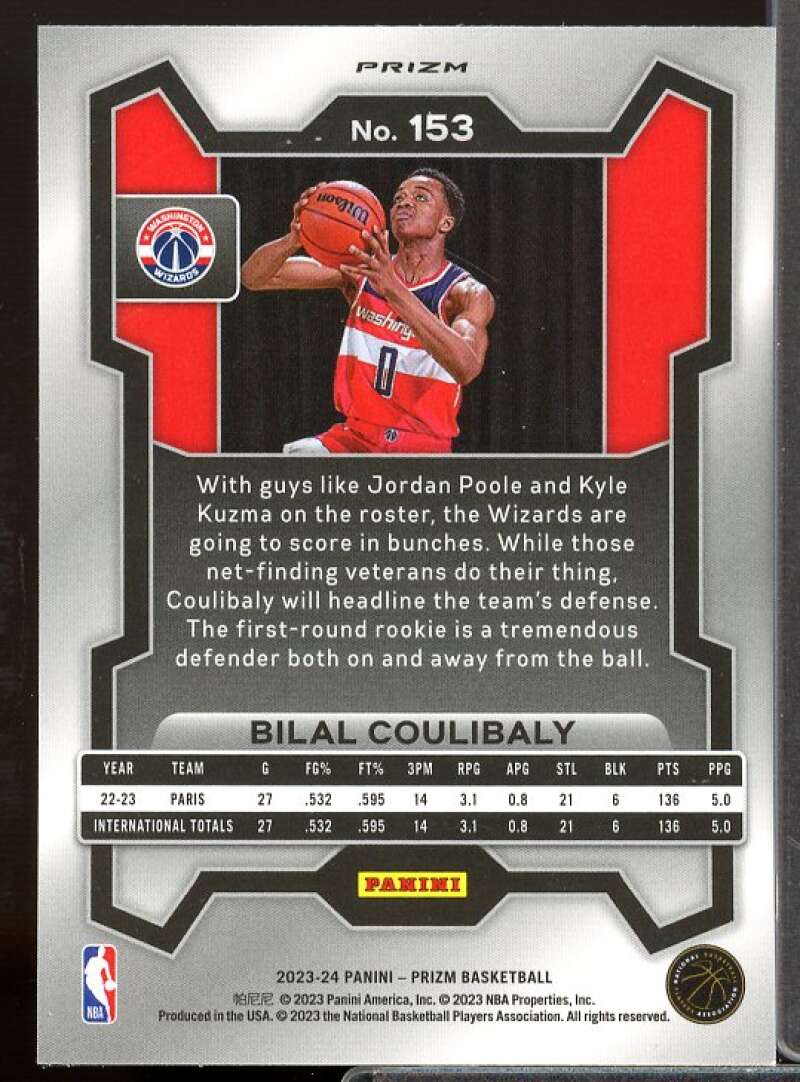 Bilal Coulibaly Rookie Card 2023-24 Panini Prizm Prizms Ice #153  Image 2