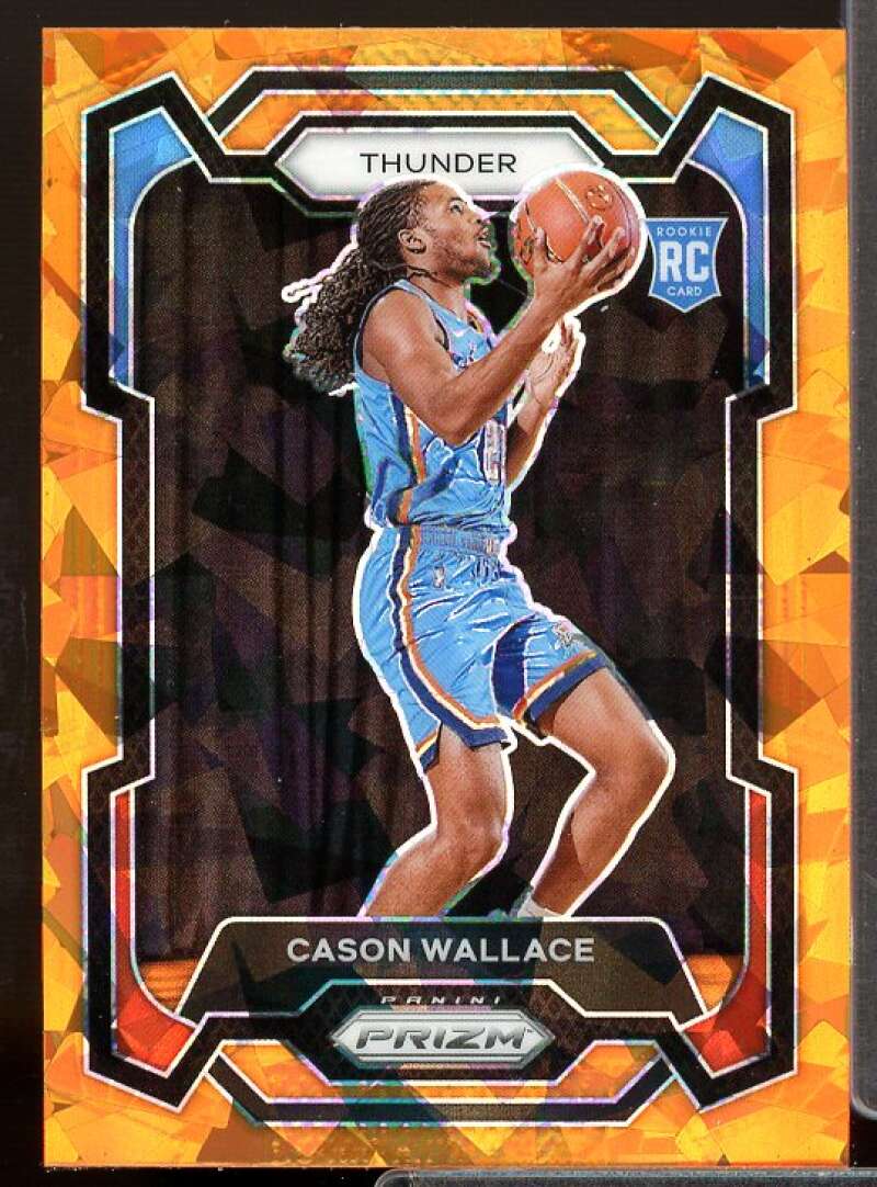 Cason Wallace Rookie Card 2023-24 Panini Prizm Prizms Orange Ice #139  Image 1