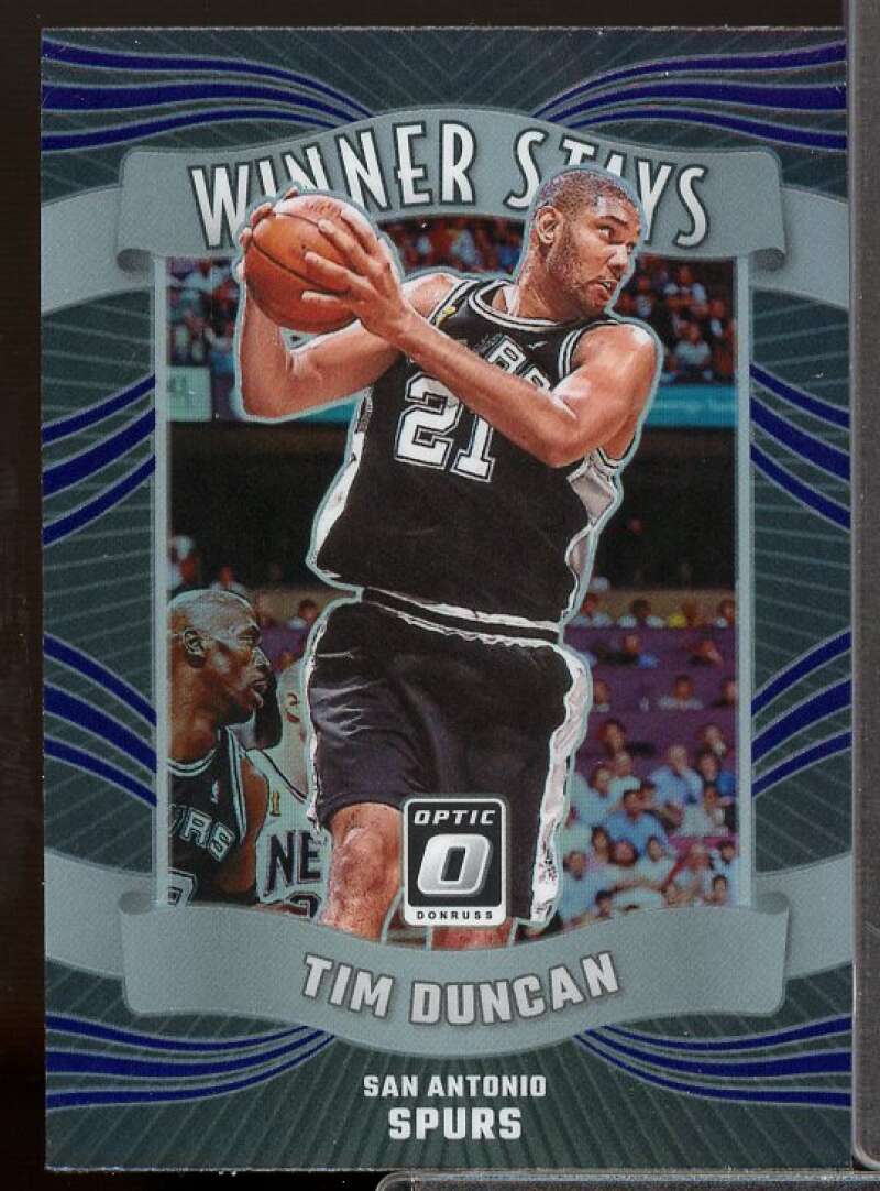 Tim Duncan Card 2023-24 Donruss Optic Winner Stays Purple Holo #5  Image 1