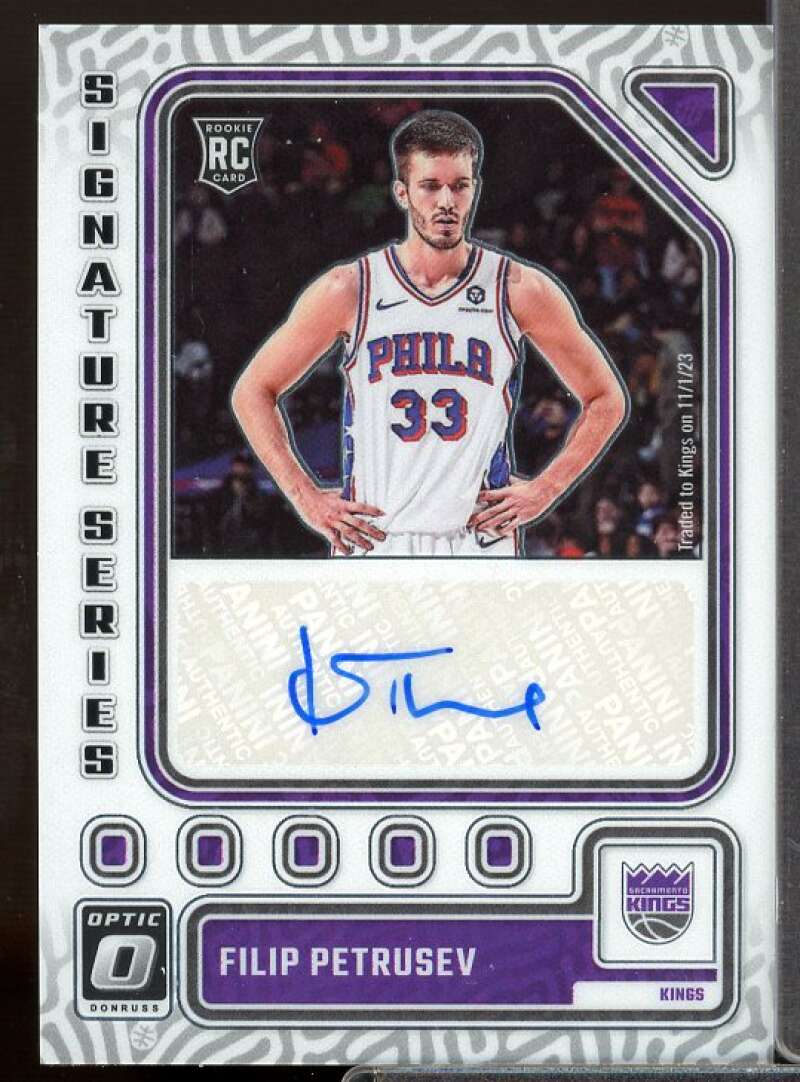 Filip Petrusev Card 2023-24 Donruss Optic Signature Series #43  Image 1