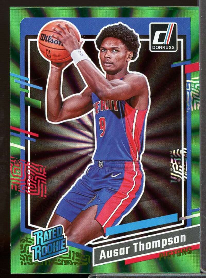 Ausar Thompson Rookie Card 2023-24 Donruss Holo Green Laser #228  Image 1