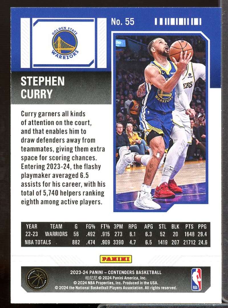 Stephen CuRookiey Card 2023-24 Panini Contenders #55  Image 2