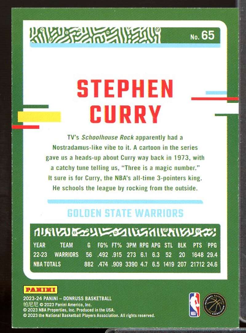 Stephen Curry Card 2023-24 Donruss #65  Image 2