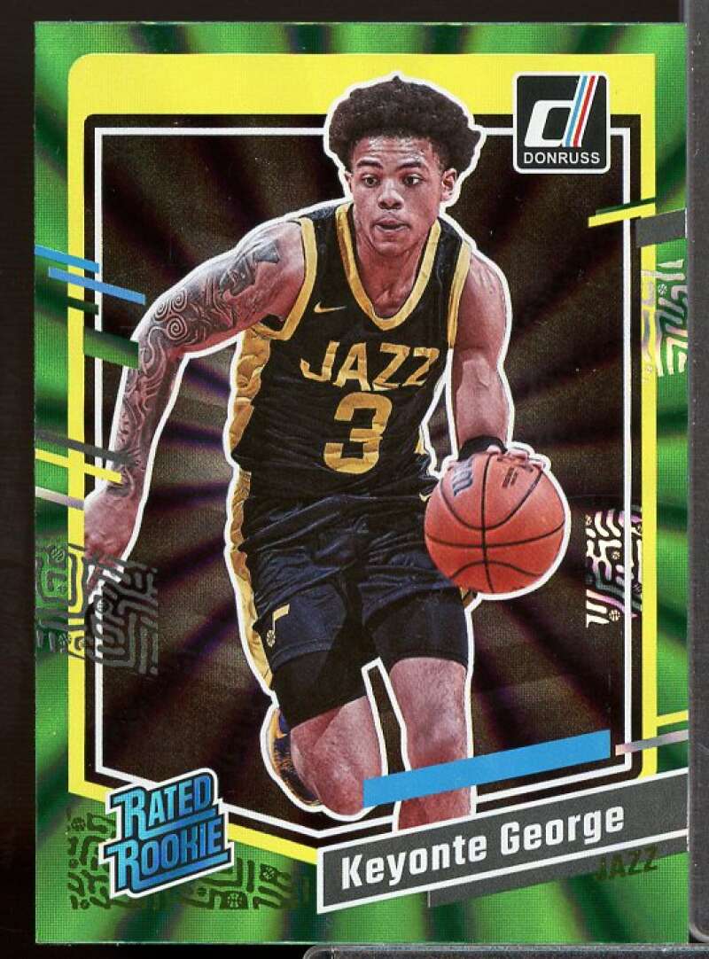 Keyonte George Rookie Card 2023-24 Donruss Holo Green Laser #244  Image 1