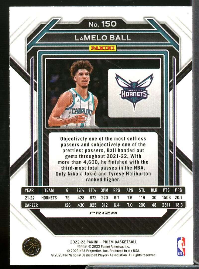 LaMelo Ball Card 2022-23 Panini Prizm Prizms Silver #150  Image 2