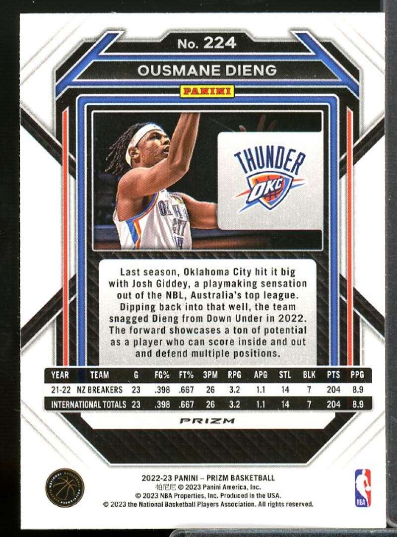 Ousmane Dieng Card 2022-23 Panini Prizm Prizms Green #224  Image 2