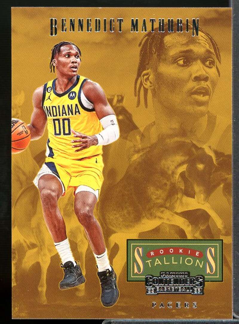 Bennedict Mathurin Rookie Card 2022-23 Panini Contenders Rookie Stallions #1  Image 1