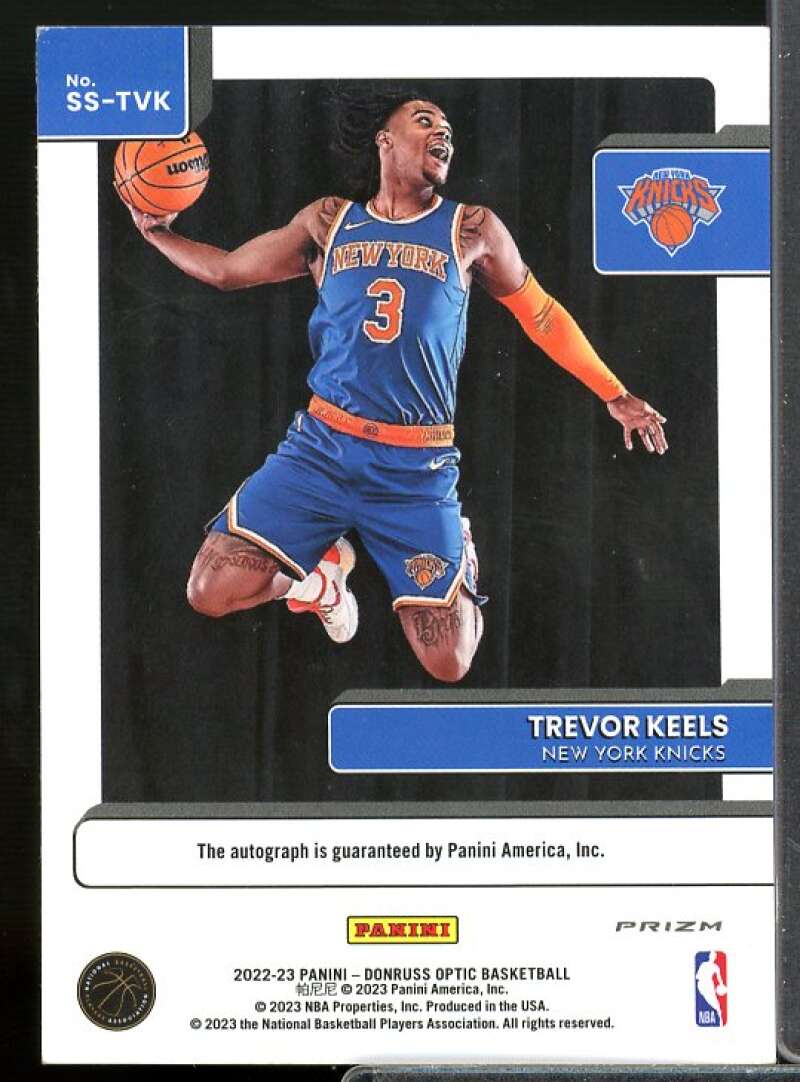 Trevor Keels Rookie Card 2022-23 Donruss Optic Signature Series Holo #83  Image 2