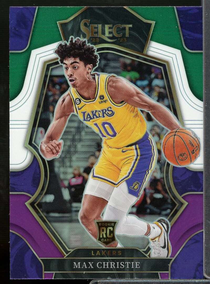 Max Christie Rookie Card 2022-23 Select Prizms Green White Purple #181  Image 1