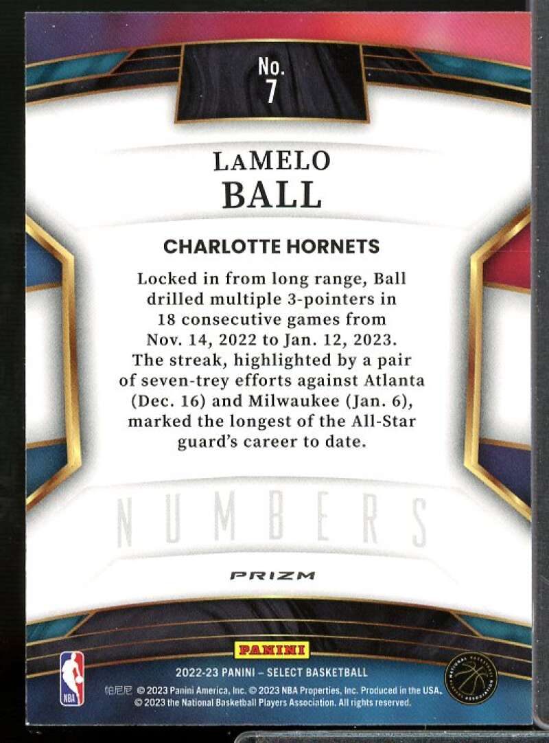 LaMelo Ball Card 2022-23 Select Numbers Prizms Red #7  Image 2