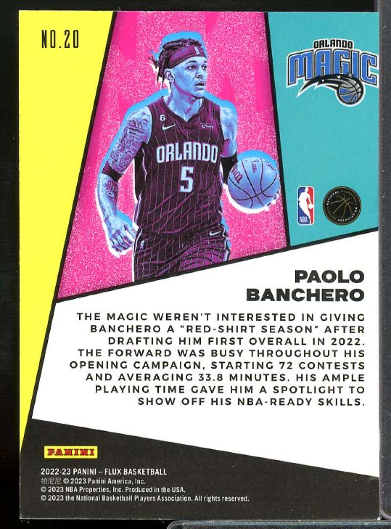 Paolo Banchero Rookie Card 2022-23 Panini Flux Flux Appeal #20  Image 2