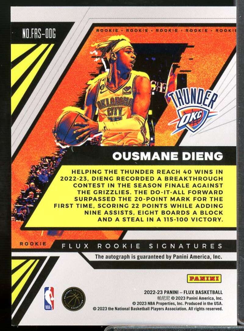 Ousmane Dieng Rookie Card 2022-23 Panini Flux Flux Rookie Signatures #32  Image 2
