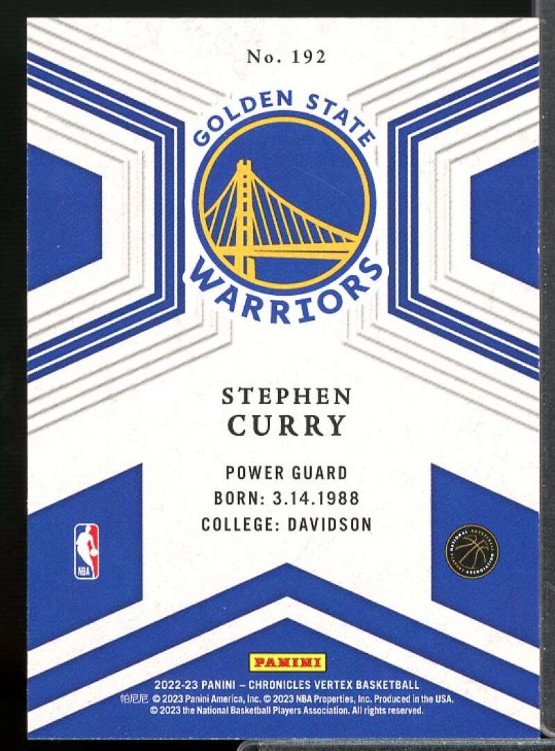 Stephen Curry/Vertex Card 2022-23 Panini Chronicles #192  Image 2