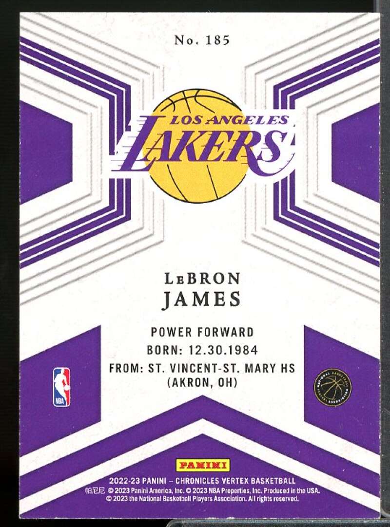 LeBron James/Vertex Card 2022-23 Panini Chronicles #185  Image 2