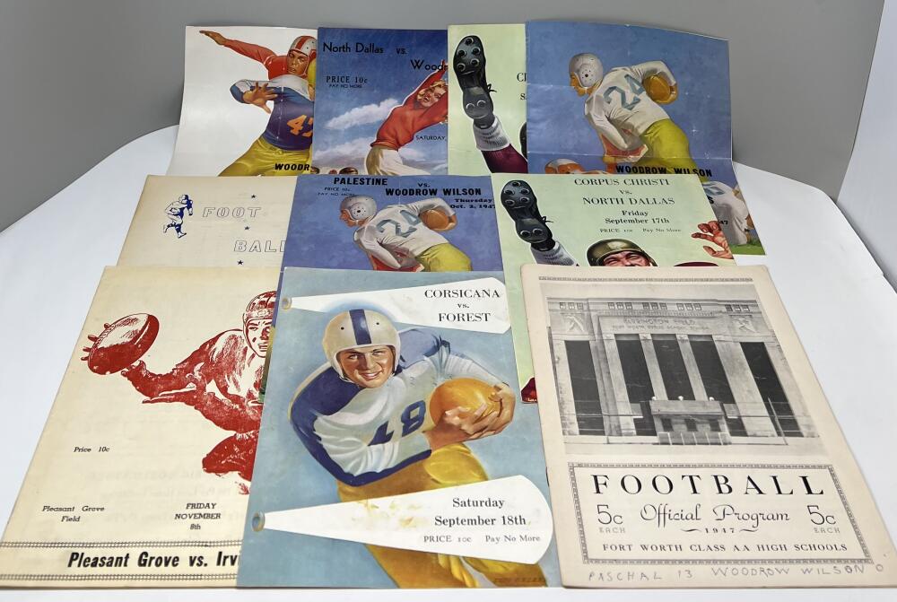 Texas High School Football Programs 40's 50's Lockhart Lions Woodrow Wilson etc. Image 1