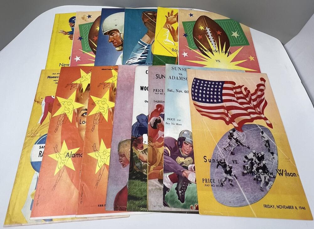 Texas High School Football Programs 40's 50's Lockhart Lions Woodrow Wilson etc. Image 2