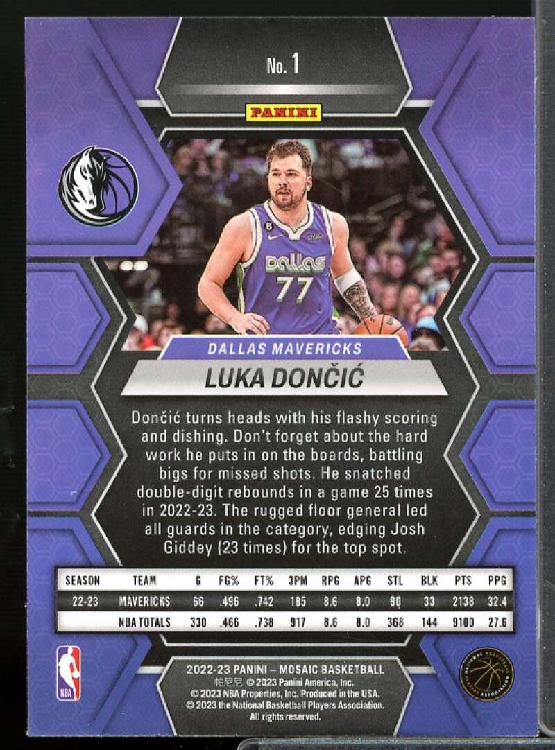 Luka Doncic Card 2022-23 Panini Mosaic #1  Image 2