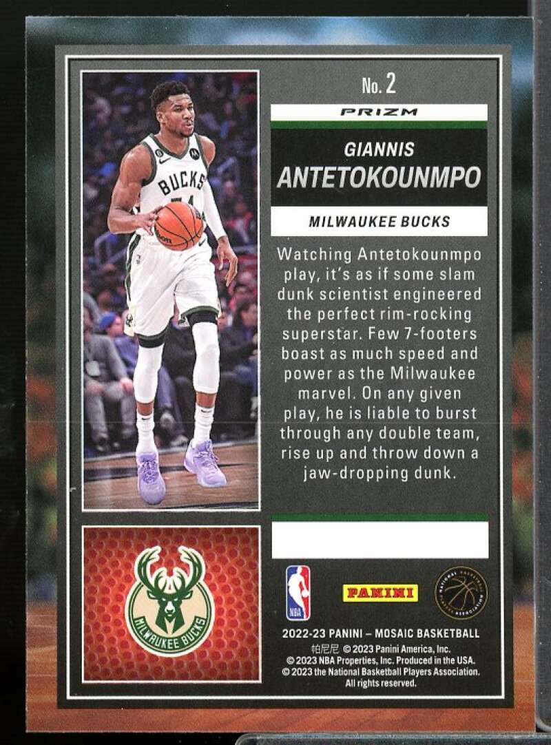 Giannis Antetokounmpo Card 2022-23 Panini Mosaic Jam Masters Mosaic #2  Image 2