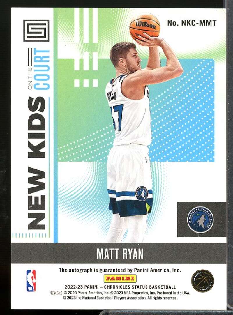 Matt Ryan Rookie 2022-23 Panini Chronicles New Kids on the Court Autographs #2  Image 2