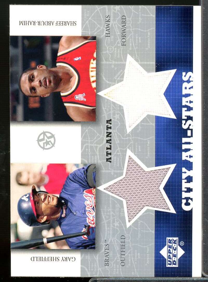 Gary Sheffield/Abdur-Rahim 2002 UD SuperStars City All-Stars Dual Jersey #GSSA  Image 1