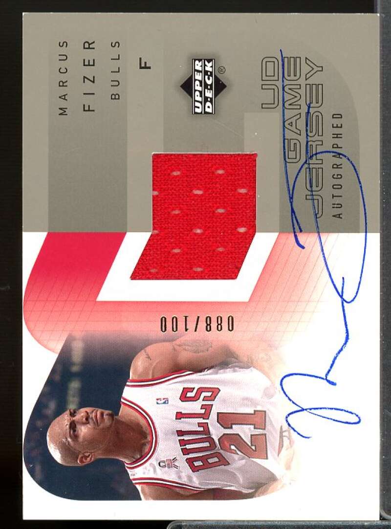 Marcus Fizer Card 2002-03 Upper Deck UD Game Jerseys Autographs 2 #AUMF  Image 1
