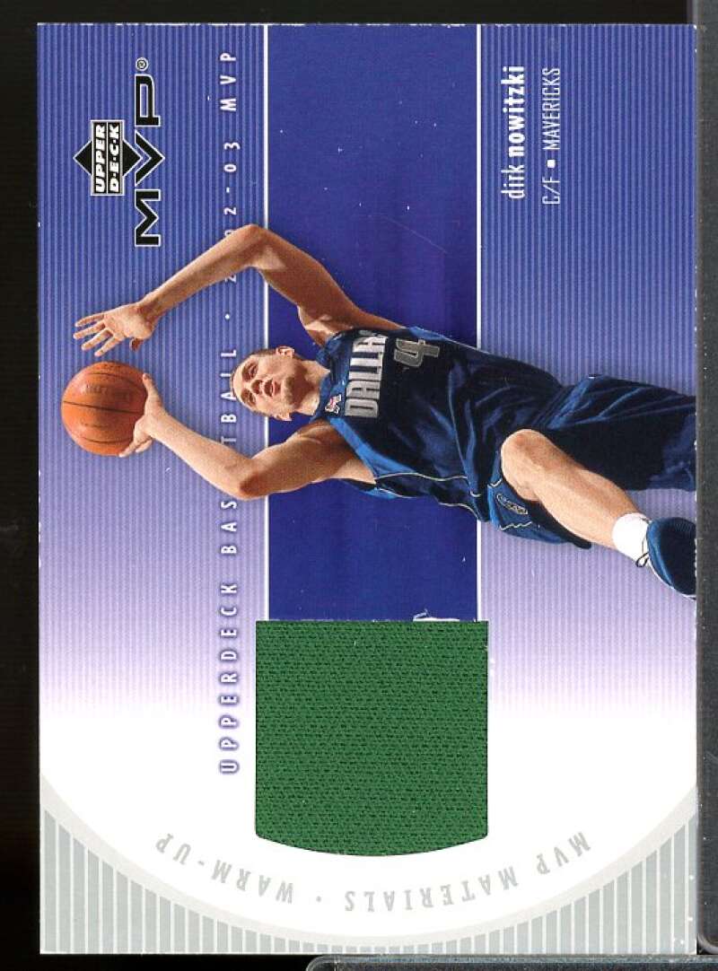 Dirk Nowitzki Card 2002-03 Upper Deck MVP Materials Warm Up #DNW  Image 1