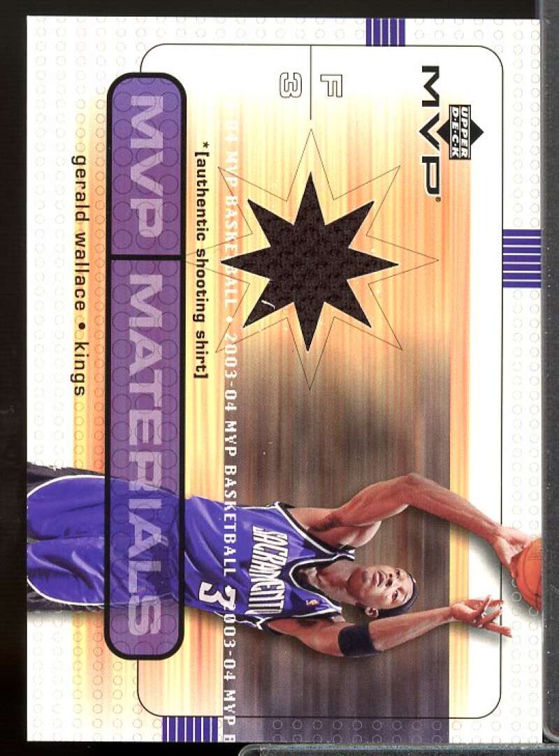 Gerald Wallace Card 2003-04 Upper Deck MVP Materials Shirts #GWSS  Image 1