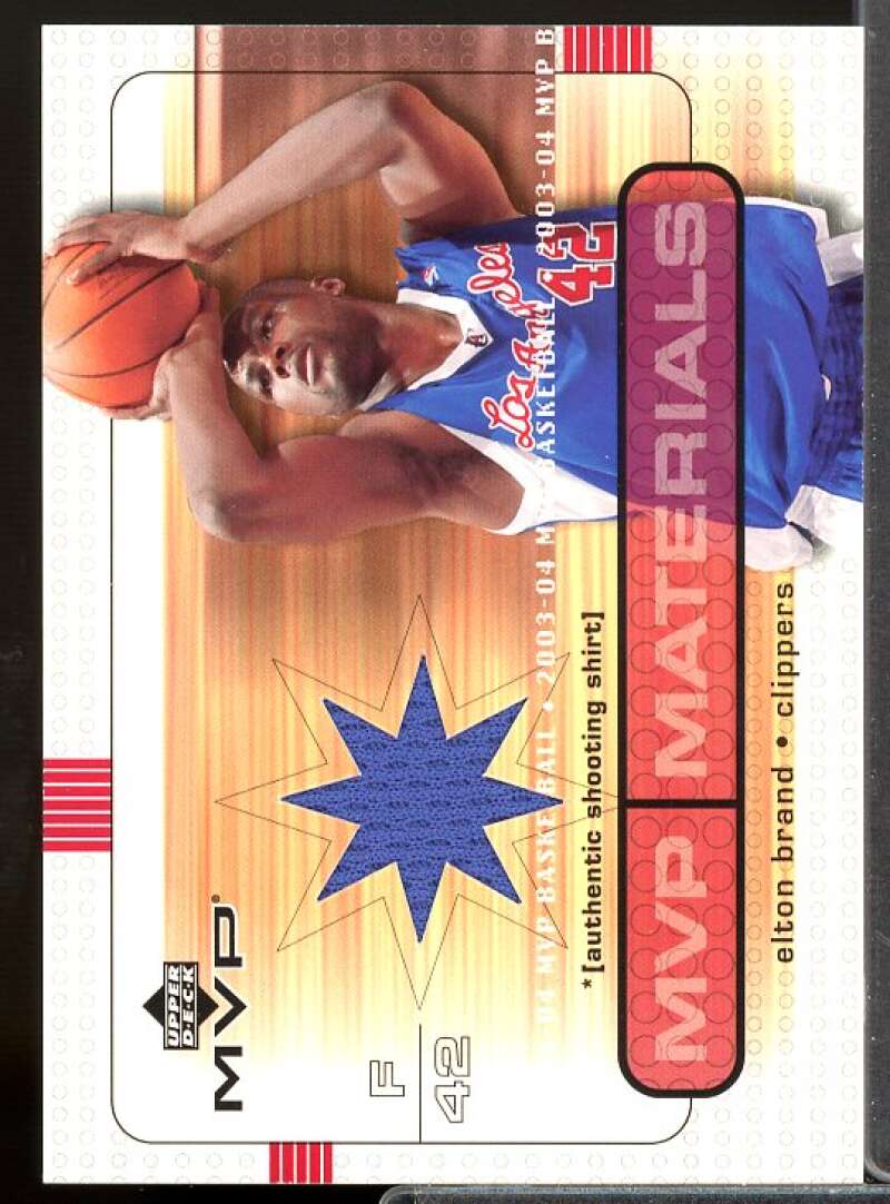 Elton Brand Card 2003-04 Upper Deck MVP Materials Shirts #EBSS  Image 1