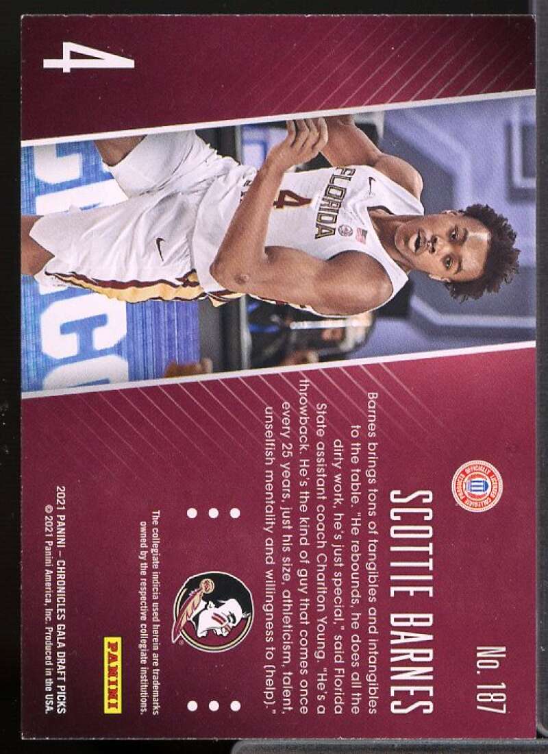 Scottie Barnes/Gala Rookie Card 2021-22 Panini Chronicles Draft Picks #187  Image 2