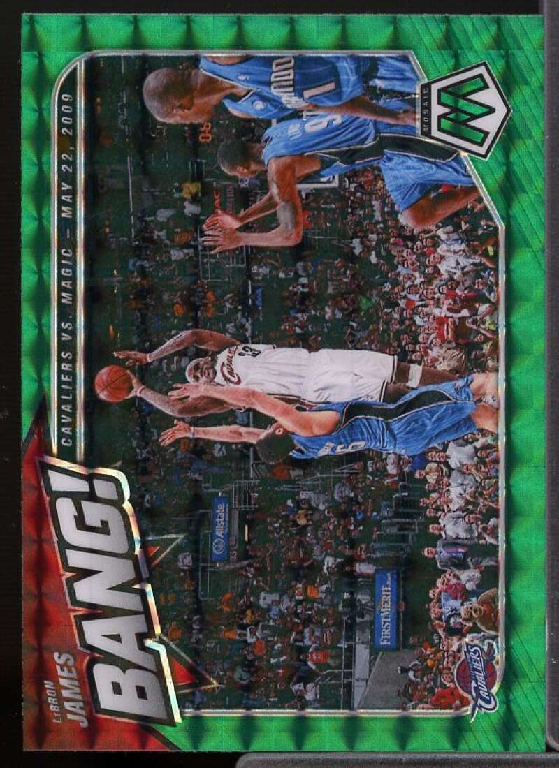 LeBron James Card 2020-21 Panini Mosaic Bang! Mosaic Green #11  Image 1