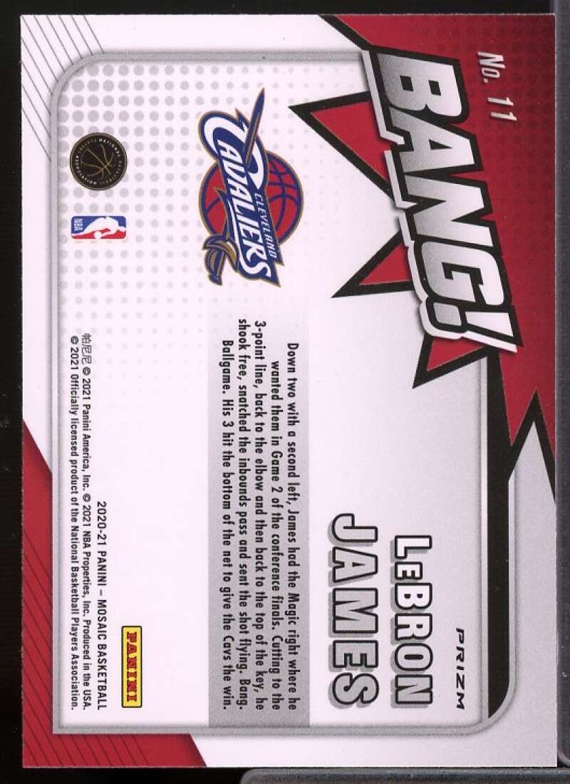 LeBron James Card 2020-21 Panini Mosaic Bang! Mosaic Green #11  Image 2