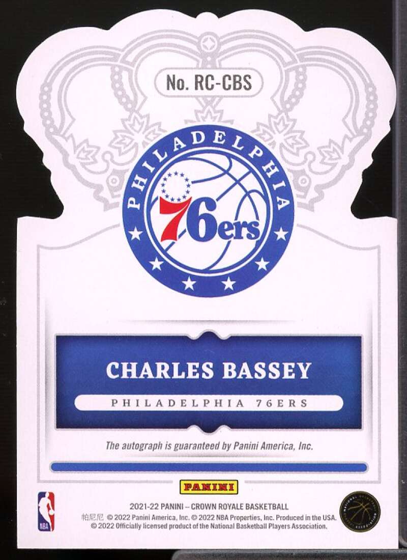 Charles Bassey Card 2021-22 Crown Royale Rookie Crown Autographs Asia Red #31  Image 2