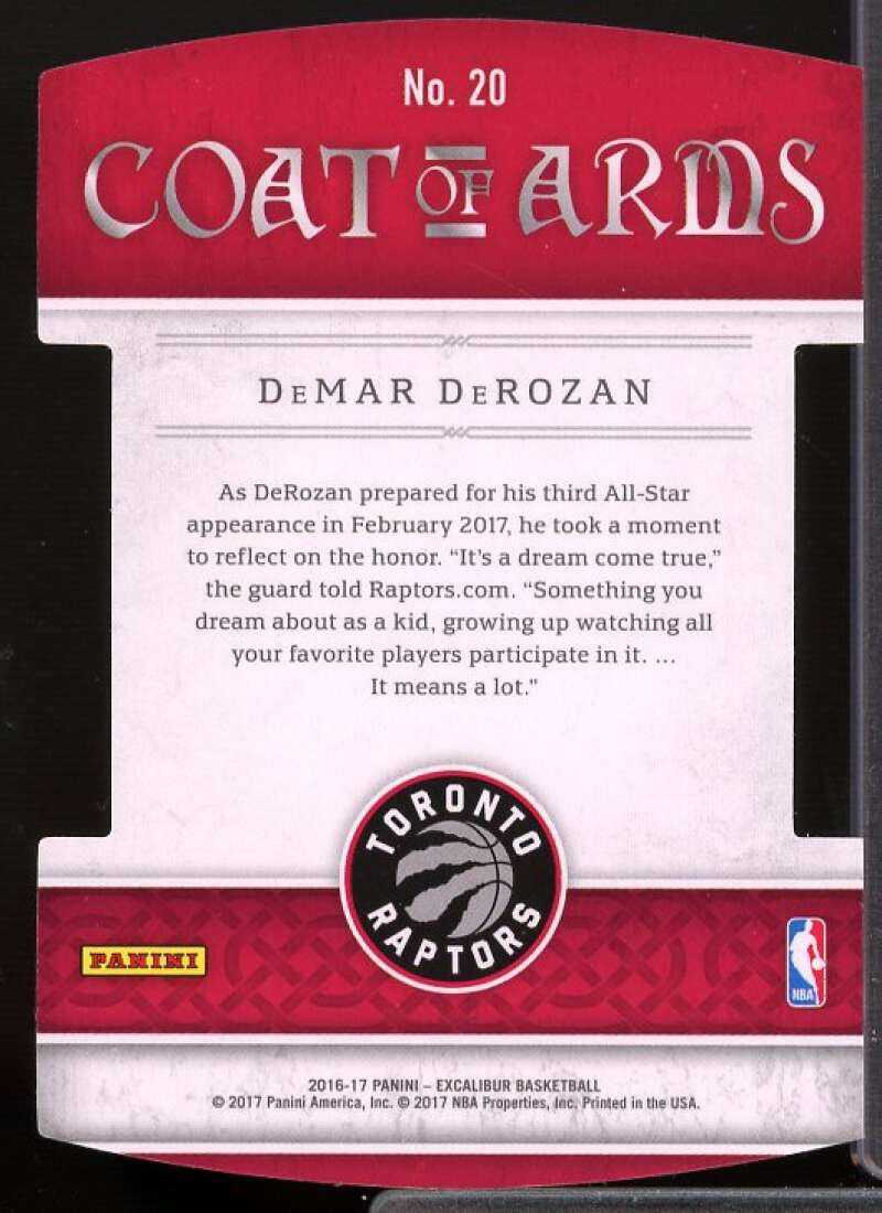 DeMar DeRozan Card 2016-17 Panini Excalibur Coat of Arms Blue #20  Image 2
