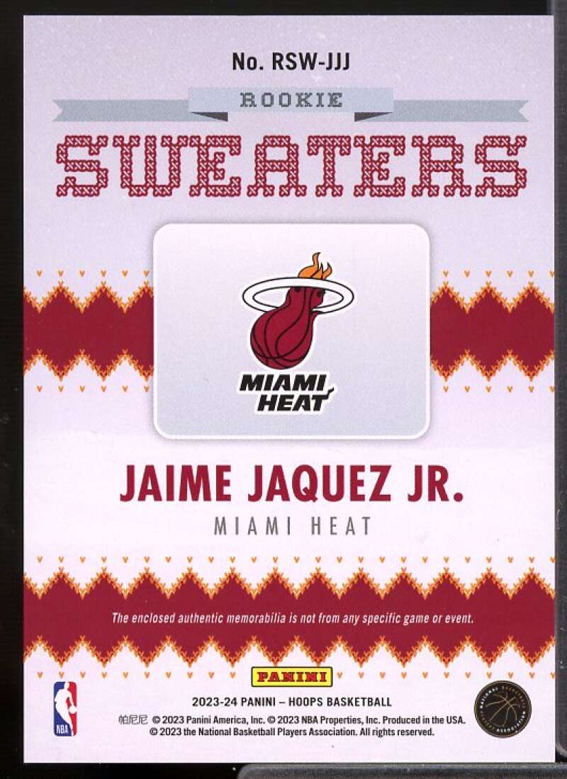 Jaime Jaquez Jr. Rookie Card 2023-24 Hoops Rookie Sweaters #17  Image 2