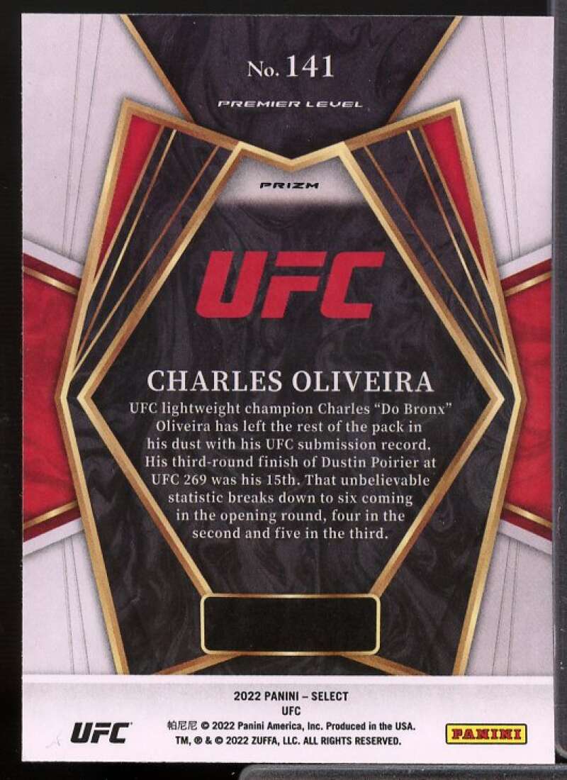 Charles Oliveira Card 2022 Select UFC Prizms Blue #141  Image 2