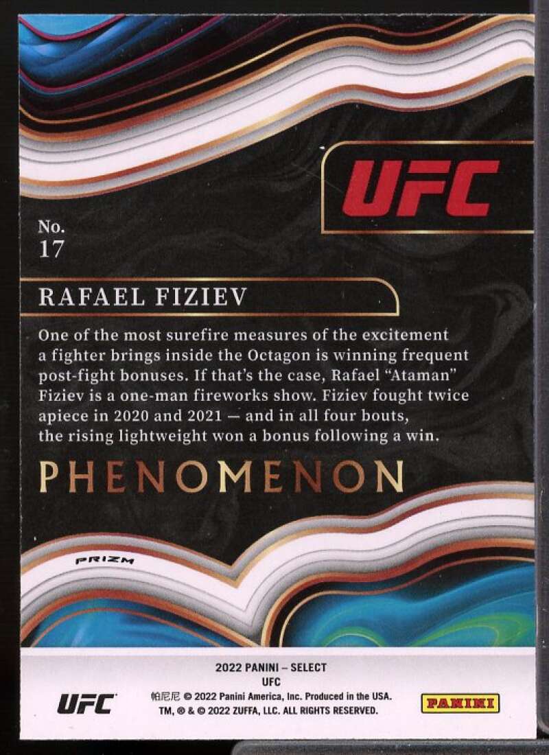 Rafael Fiziev Card 2022 Select UFC Phenomenon Prizms Flash #17  Image 2