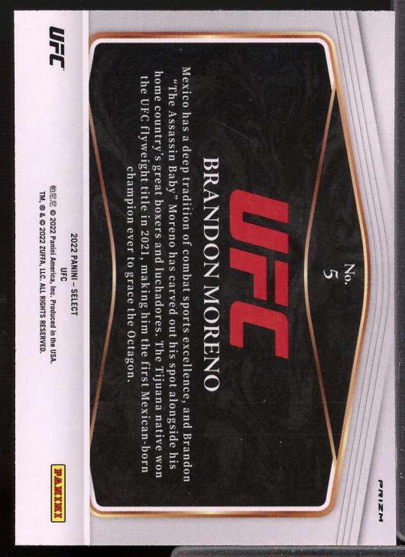 Brandon Moreno Card 2022 Select UFC Global Icons Prizms Flash #5  Image 2