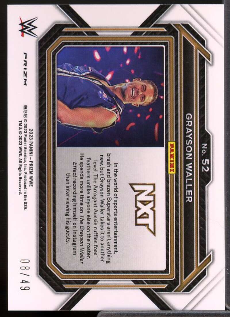 Grayson Waller Card 2023 Panini Prizm WWE Prizms Teal #52  Image 2