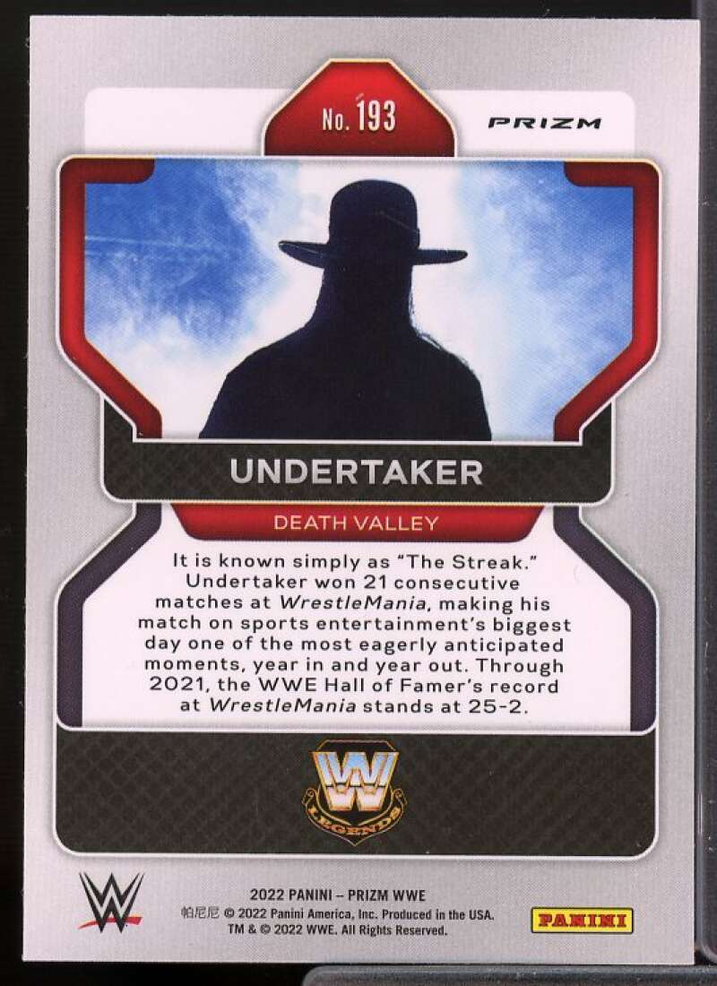 Undertaker Card 2022 Panini Prizm WWE Prizms Silver #193  Image 2