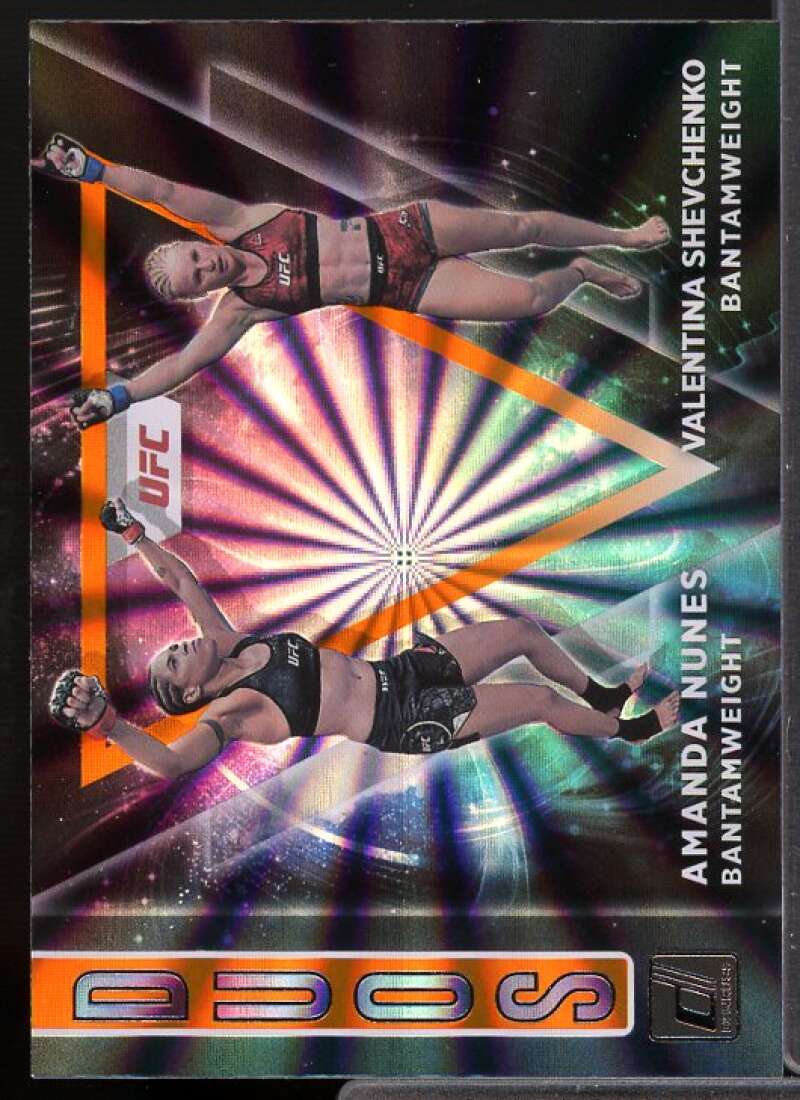 Amanda Nunes/Valentina Shevchenko 2022 Donruss UFC Duos Holo Orange Laser #3  Image 1