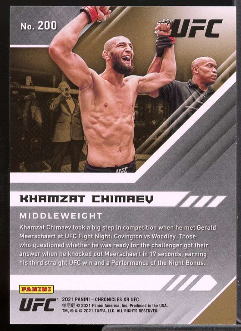 Khamzat Chimaev Rookie Card 2021 Panini XR UFC #200  Image 2