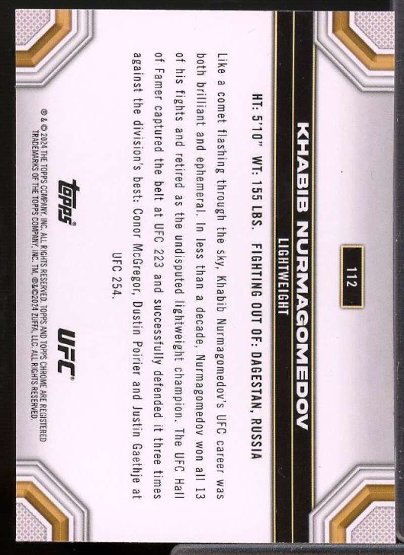 Khabib Nurmagomedov Card 2024 Topps Chrome UFC X-Fractors #112  Image 2