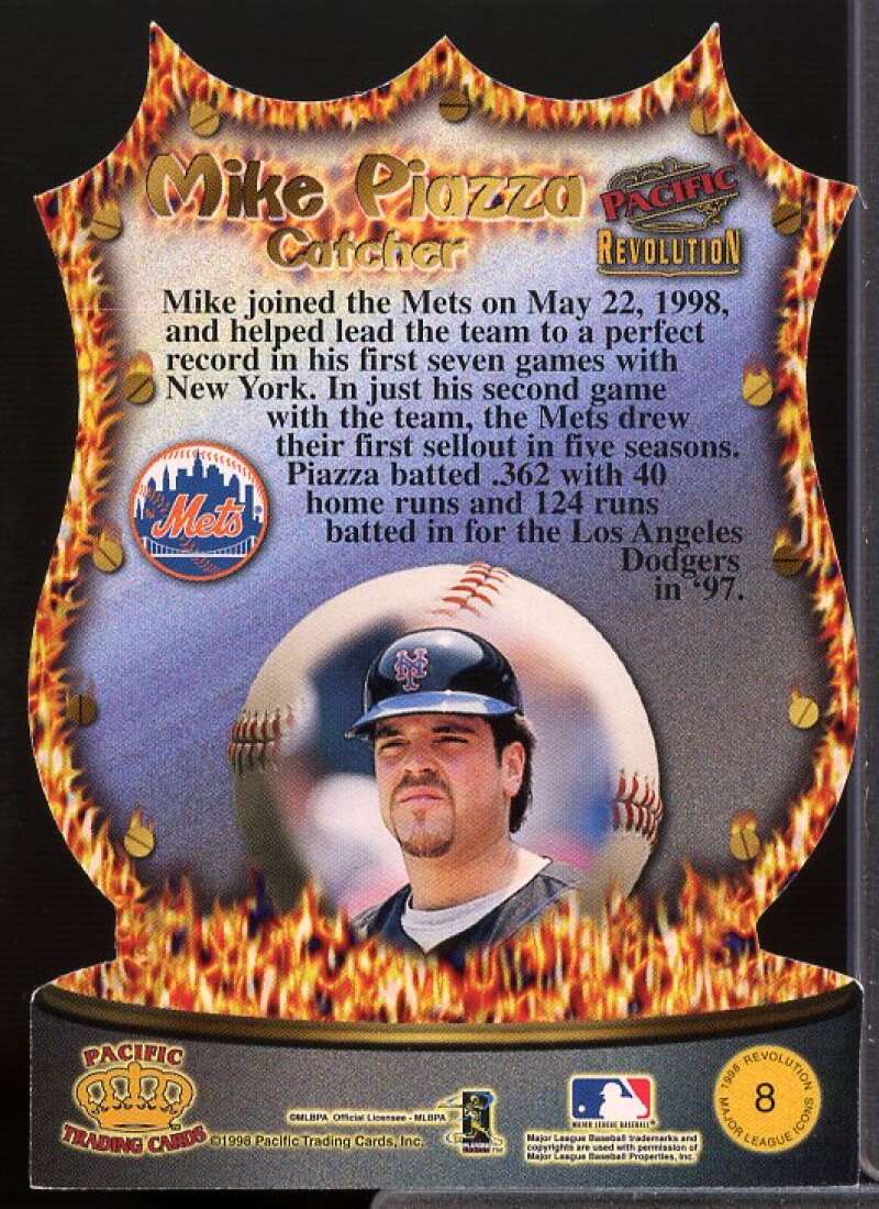Mike Piazza Card 1998 Revolution Major League Icons #8  Image 2