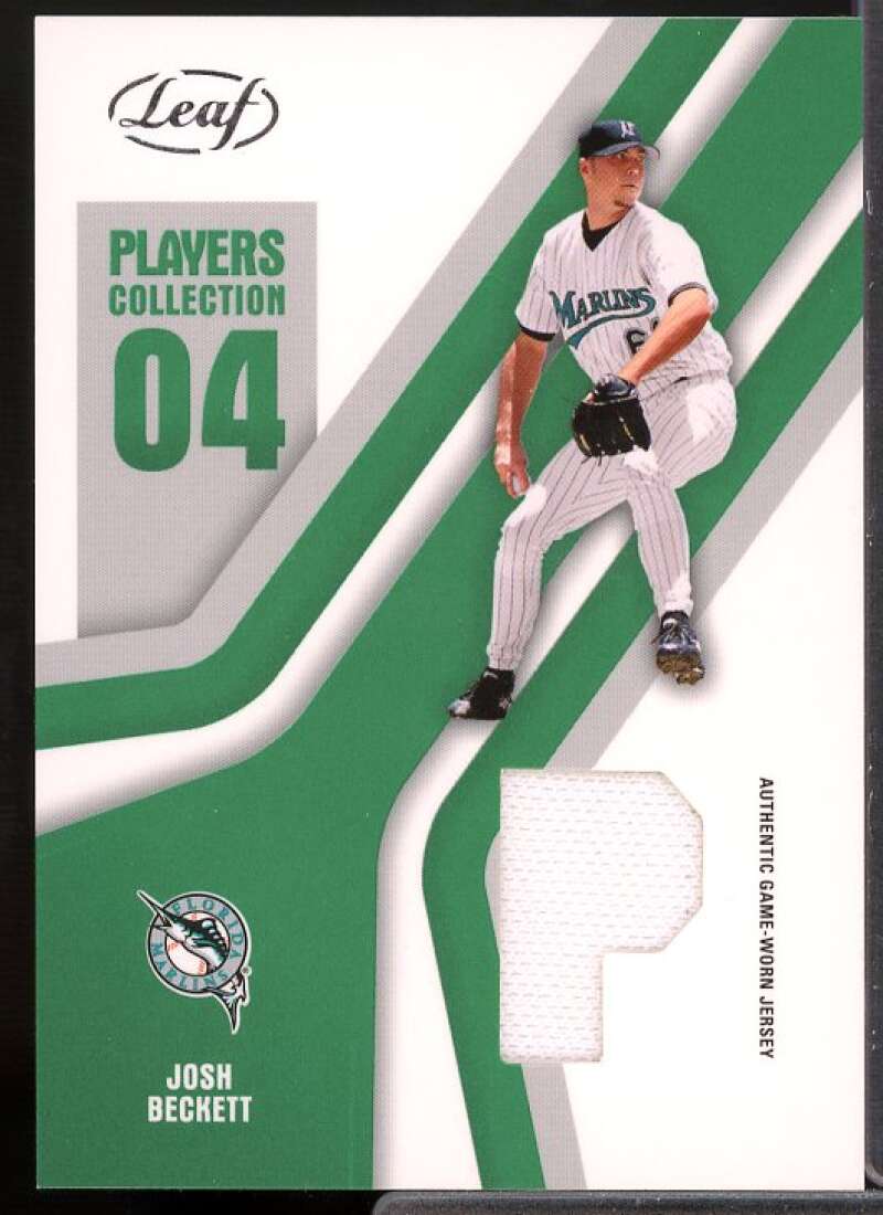 Josh Beckett Card 2004 Leaf Players Collection Jersey Green #44  Image 1