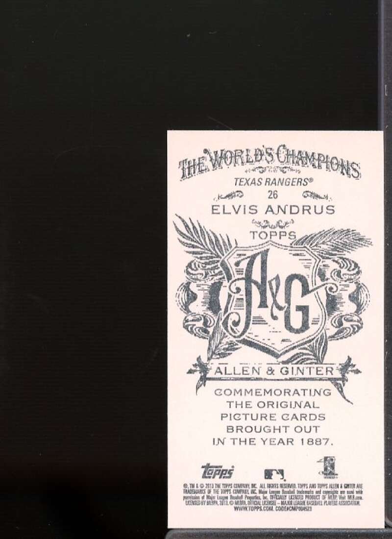 Elvis Andrus Card 2013 Topps Allen and Ginter Mini #26  Image 2