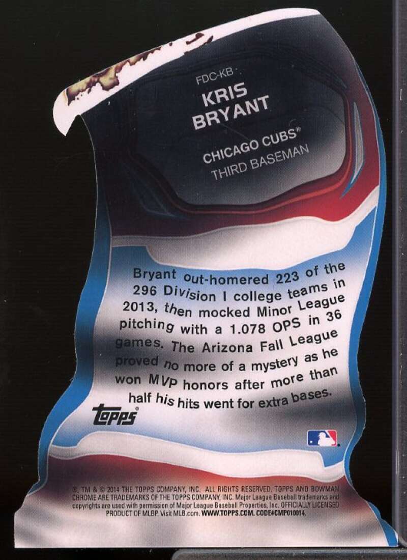 Kris Bryant Rookie Card 2014 Bowman Chrome Fire Die-Cut Refractors #FDCKB  Image 2