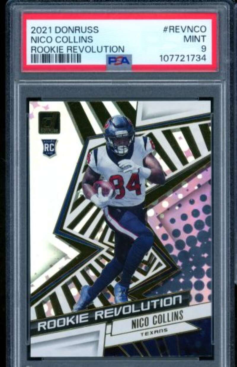 Nico Collins Rookie Card 2021 Donruss Rookie Revolution (pop 1) #Revnco PSA 9 Image 1